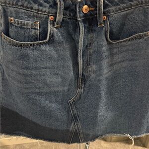 H&M Denim Mini Skirt with Frayed Hem